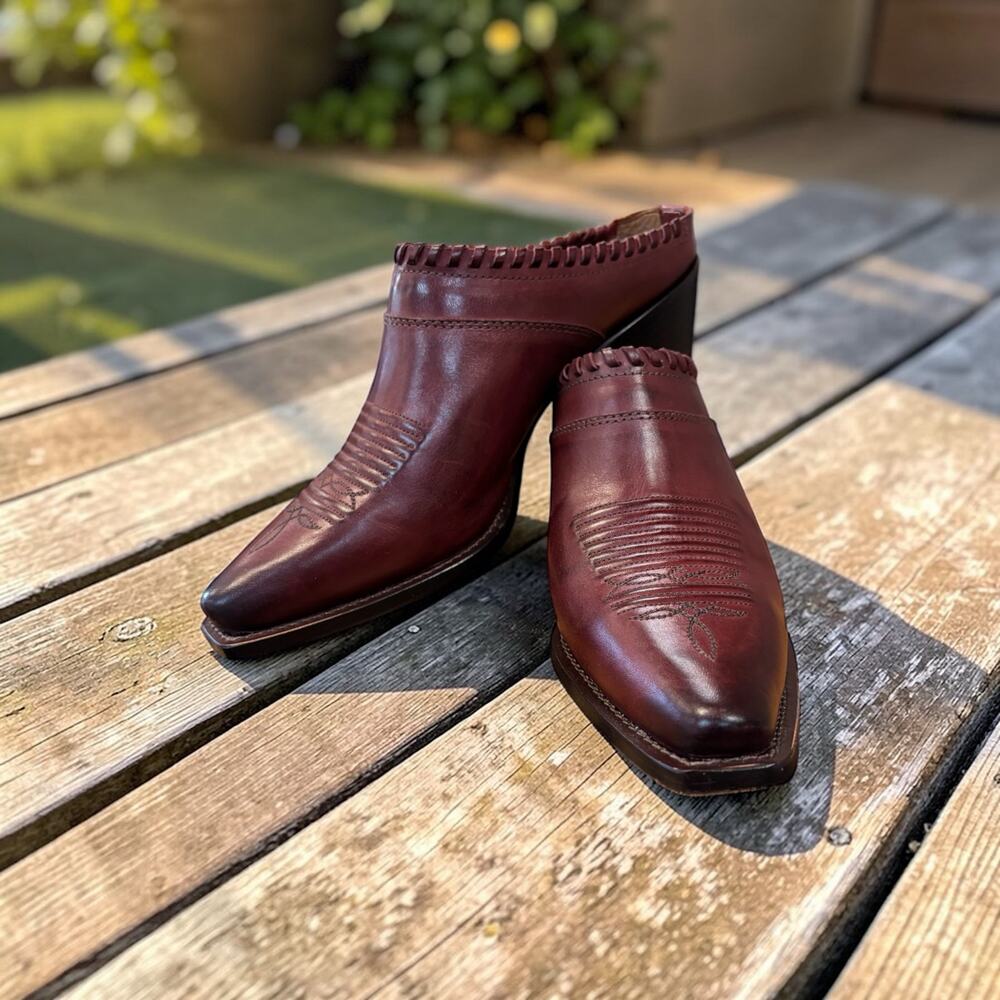 Lucchese Red Mules Size 6.5